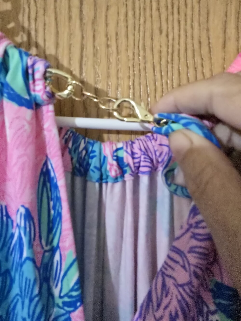 Lilly Pulitzer Pink & Blue Floral Maxi Dress with Side Slit - Picture 6 of 6